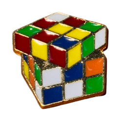 Colorful Twisted Cube Brooch Badge - Alloy Soft En → MasterCubeStore