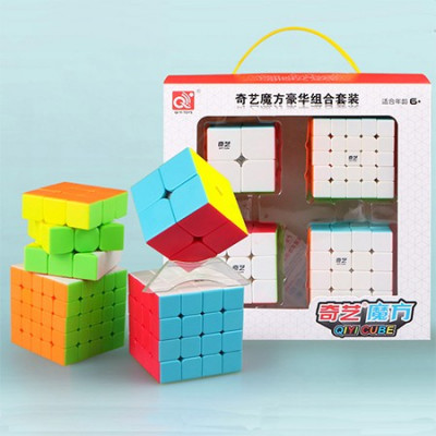 QiYi MoFangGe 4 Magic Cubes Bundle - 2x2, 3x3, 4x4, 5x5 Gift Box