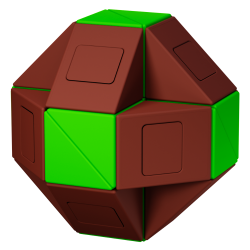Monster GO Twist Snake Cube 24 Blocks Brown/Green