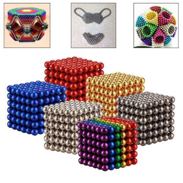 Magnet Balls 5 MM 216 PCS Colorful Rare Earth Cube Desk Toy Games with Endless DIY Shapes Craft Decoration Toys at Office or Home for Holiday Gift 